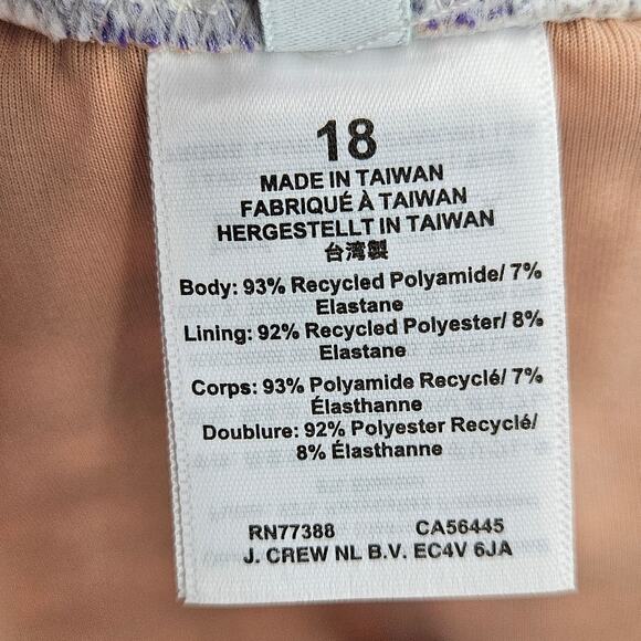 J.Crew Plunge‎ One Piece Gingham Swimsuit Size 18 Purple & White Seersucker - Picture 10 of 14